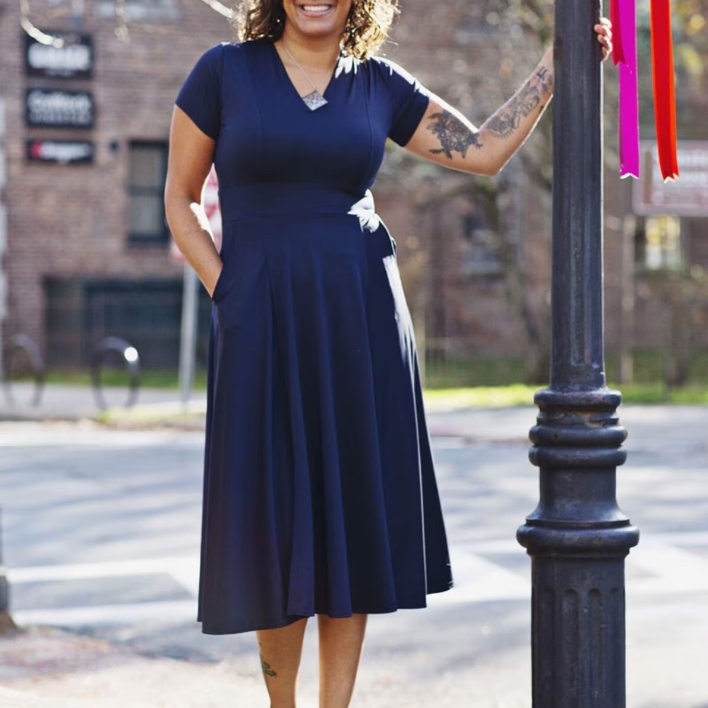 Karina Cecelia style dress in Midnight Blue